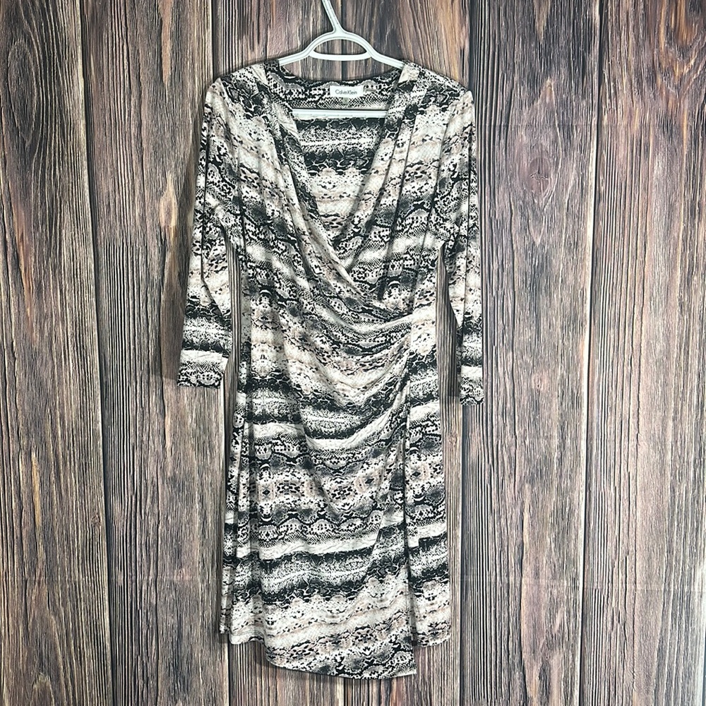 Calvin Klein faux wrap women dress size medium